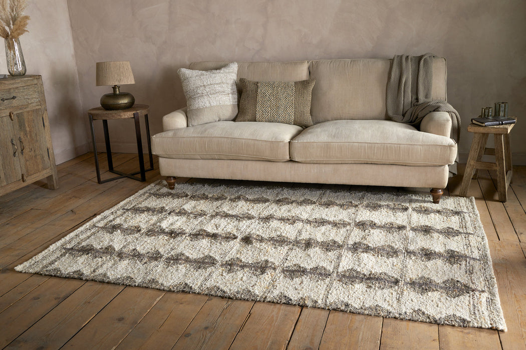 Japandi Handspun Cotton Wool Rug Cream Clay 150 X 240Cm