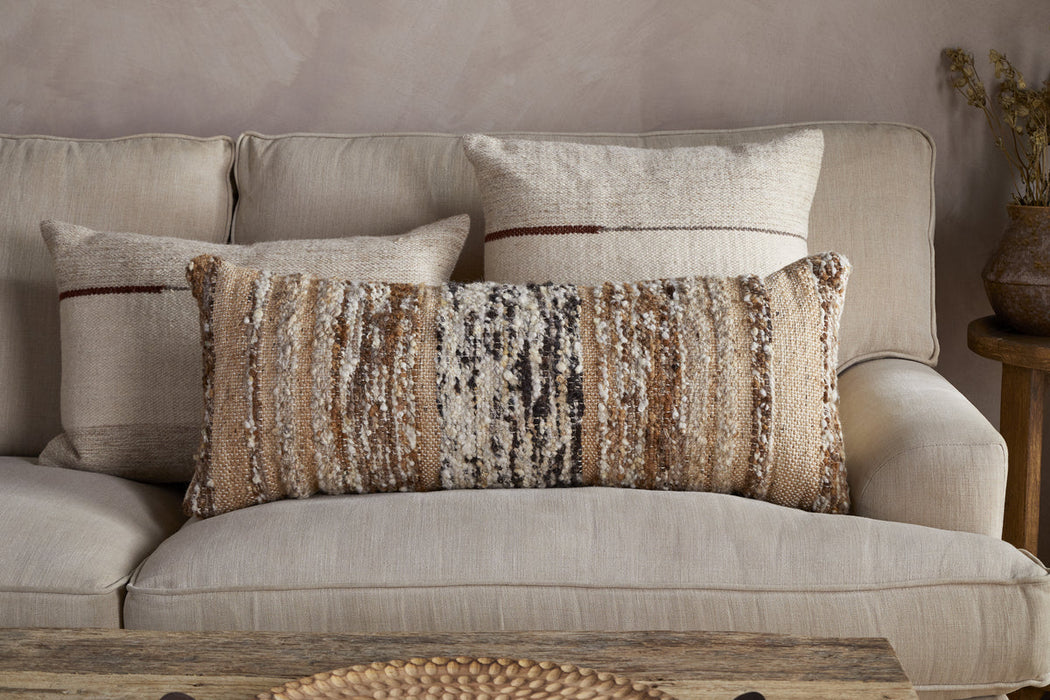 Maua Statement Boucle Lumbar Cushion Cover Mocha 35 X 80Cm