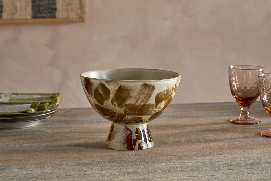 Terra Footed Bowl Khaki Green