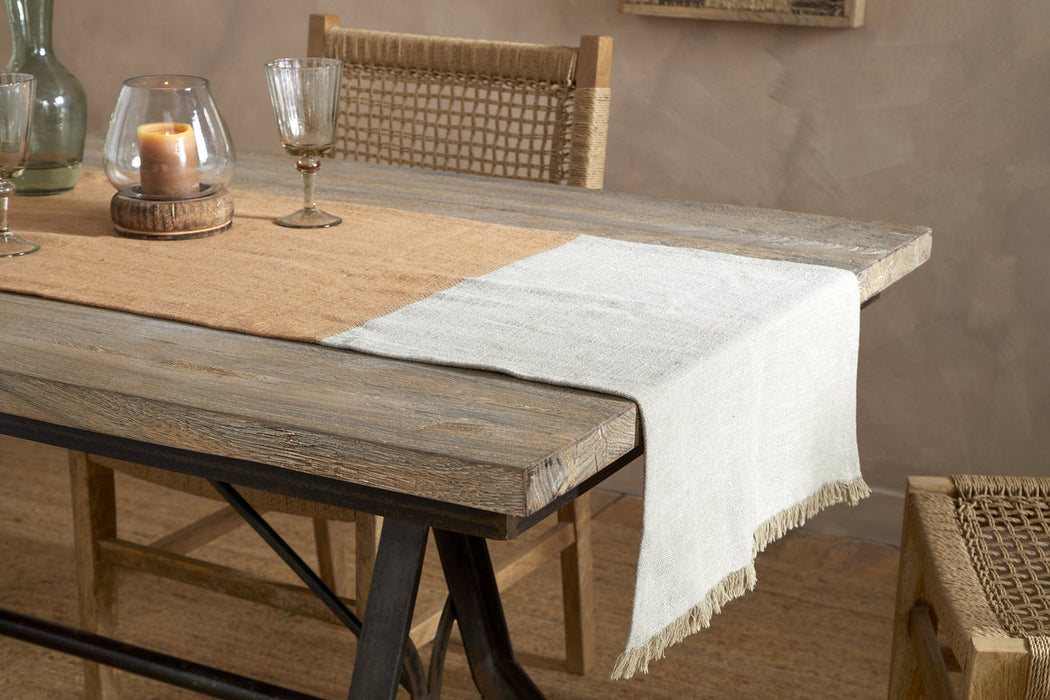 Geet Table Runner Natural Rust
