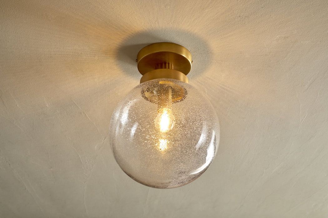 Jayeda Recycled Glass Rice Ball Flush Light Clear