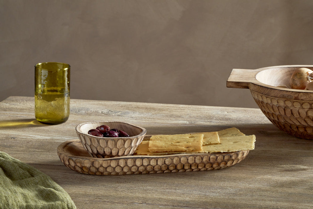Pyaar Serving Tray And Bowl Natural