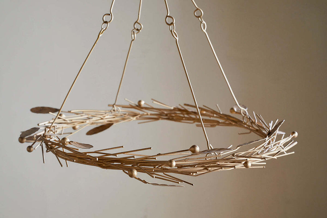 Natesa Hanging Wreath Brass