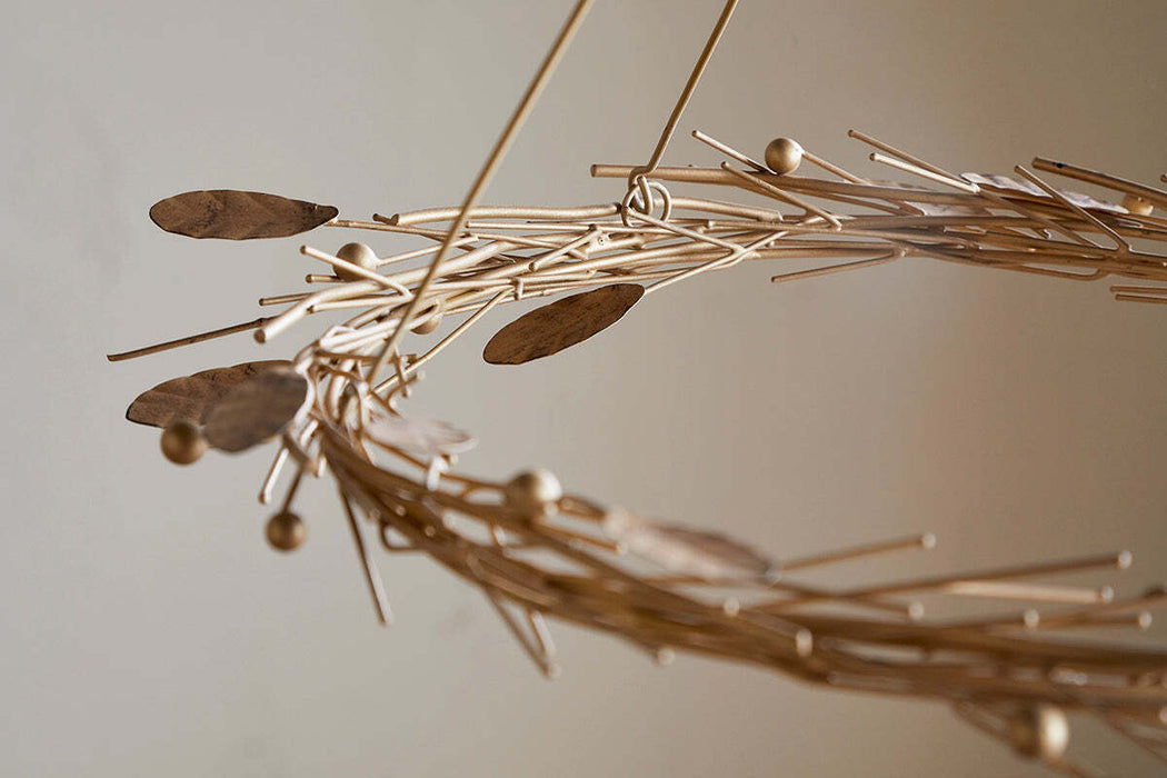 Natesa Hanging Wreath Brass