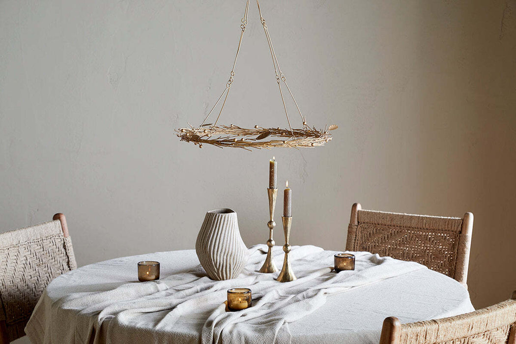 Natesa Hanging Wreath Brass