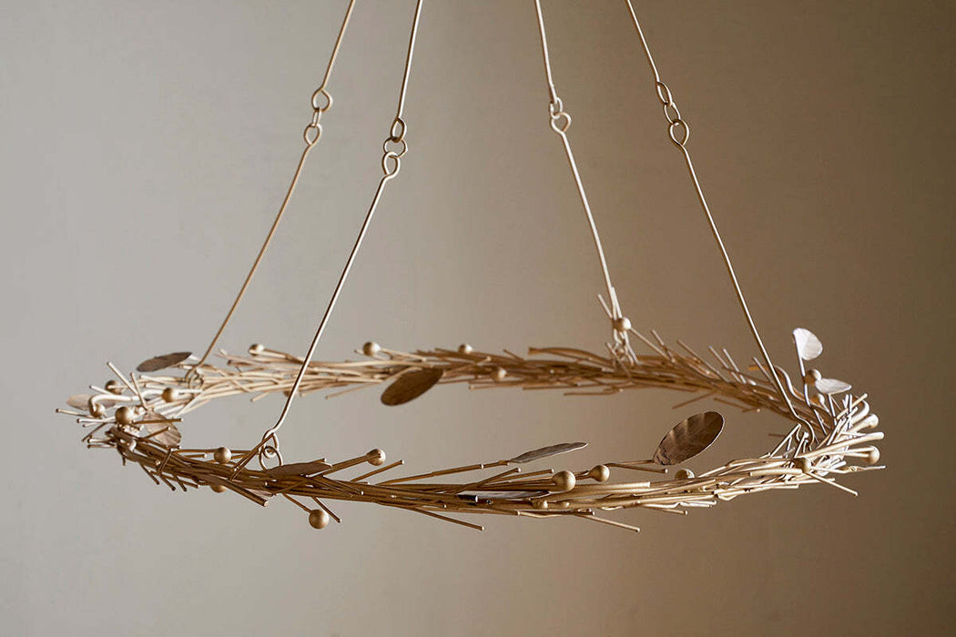 Natesa Hanging Wreath Brass