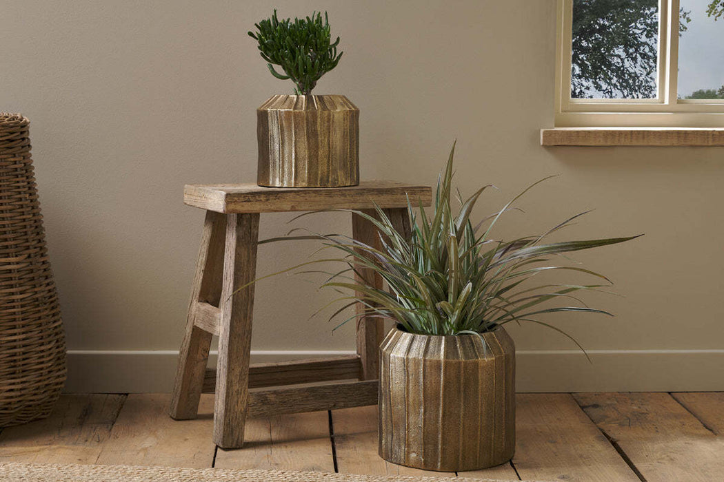 Nabara Cast Aluminium Planter Antique Brass