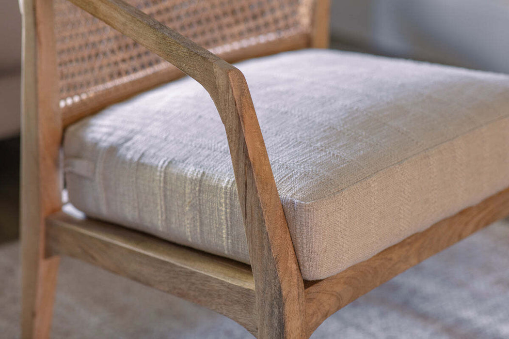 Nabhi Mango Wood Cane Occasional Chair Natural