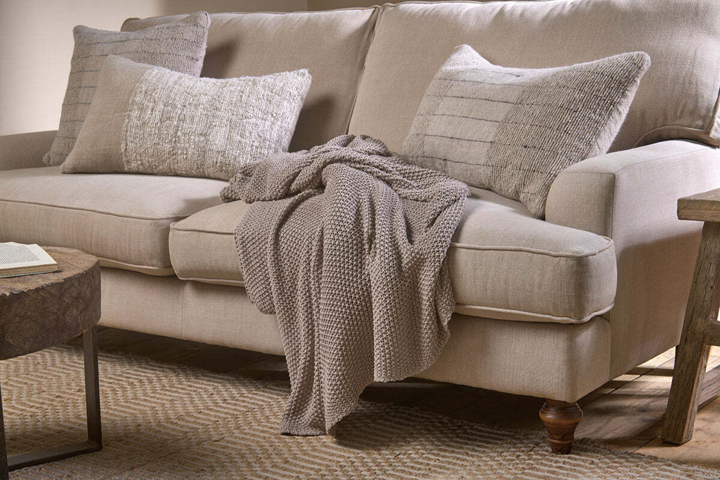 Nahan Moss Stitch Cotton Throw Stone