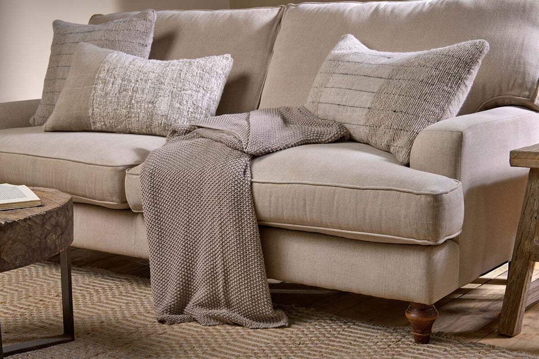 Nahan Moss Stitch Cotton Throw Stone