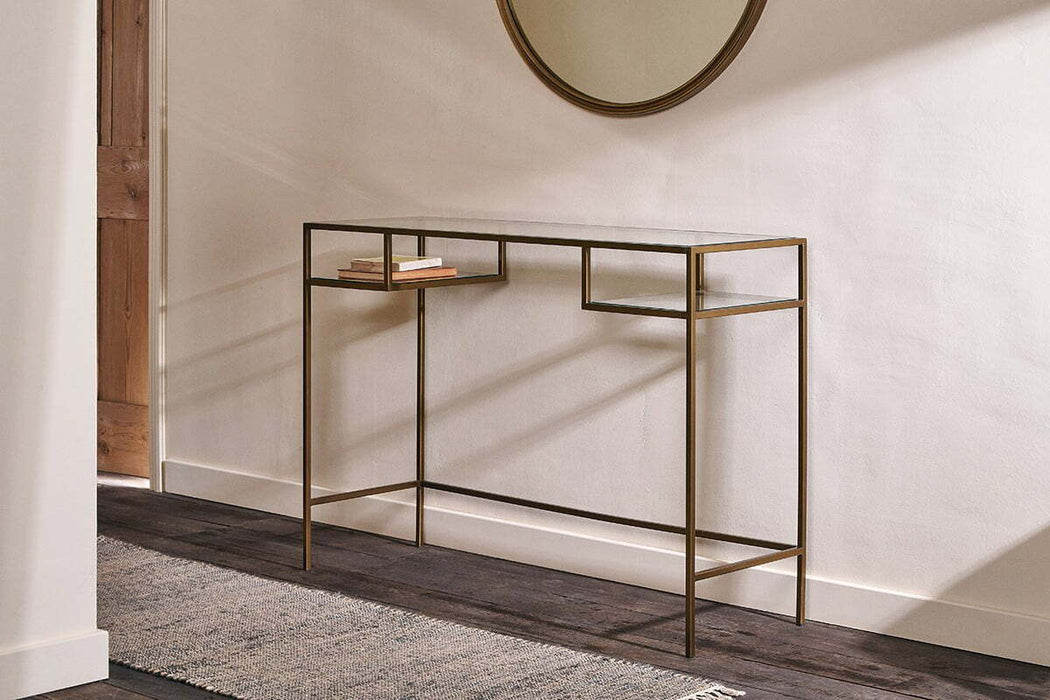 Nakuru Iron Glass Console Table