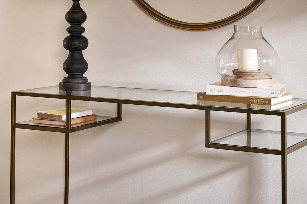 Nakuru Iron Glass Console Table