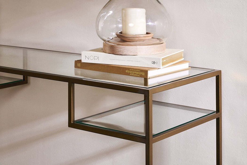 Nakuru Iron Glass Console Table