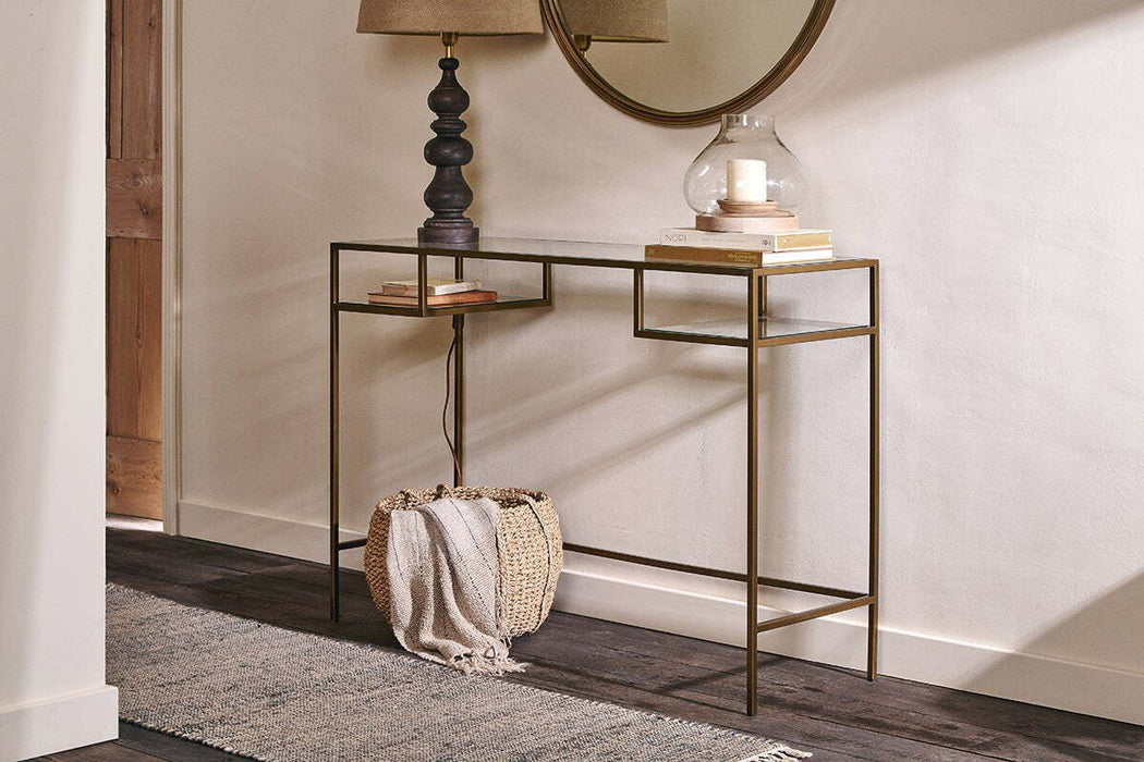 Nakuru Iron Glass Console Table