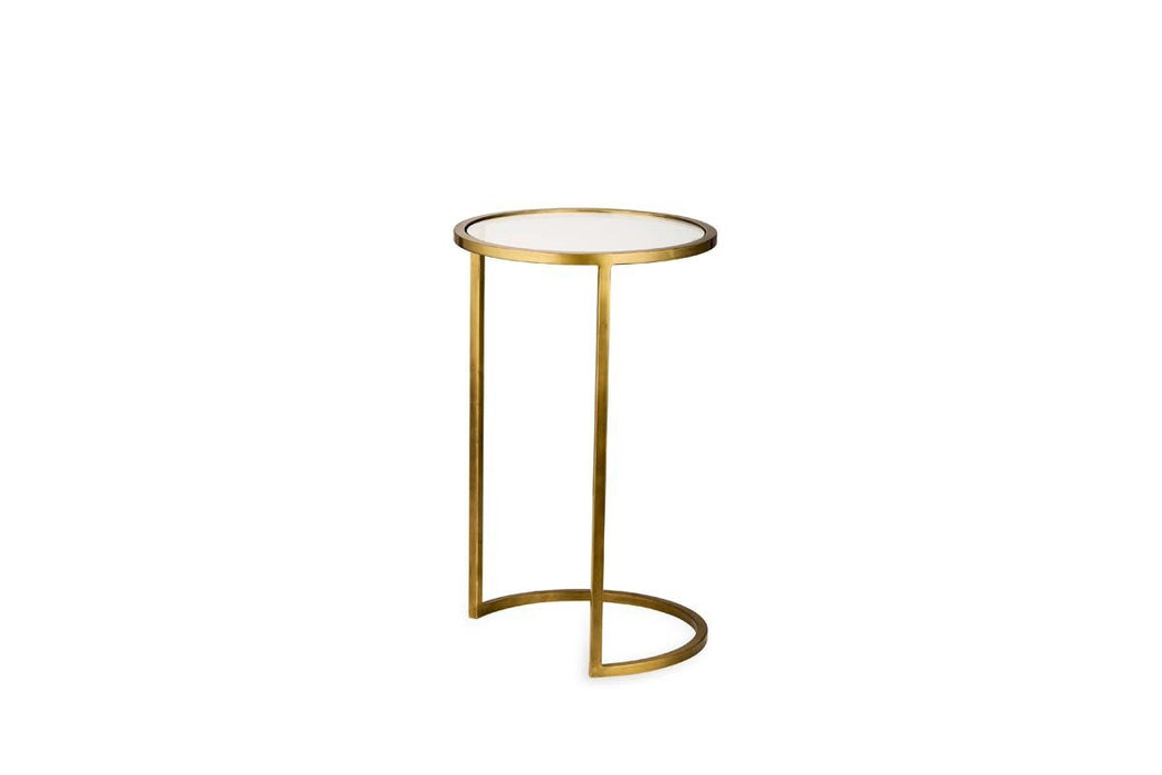 Nakuru Iron Glass Side Table Set Brass