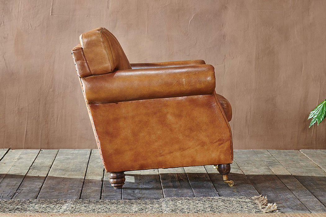 Narwana Ribbed Leather Armchair