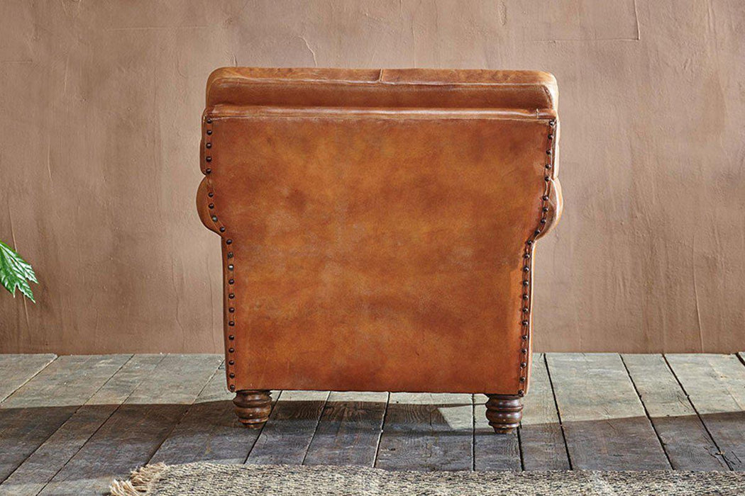 Narwana Ribbed Leather Armchair