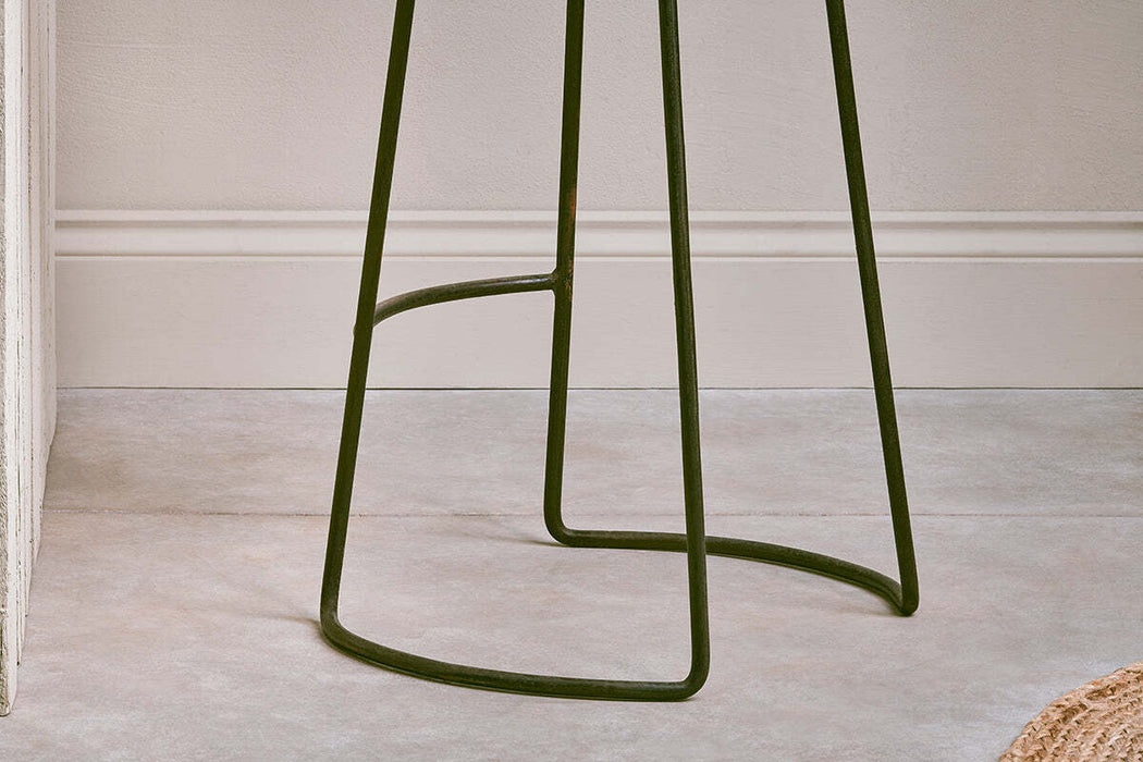 Narwana Ribbed Leather Stool