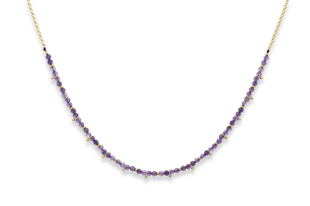Salus Amethyst Gemstone Gold Necklace