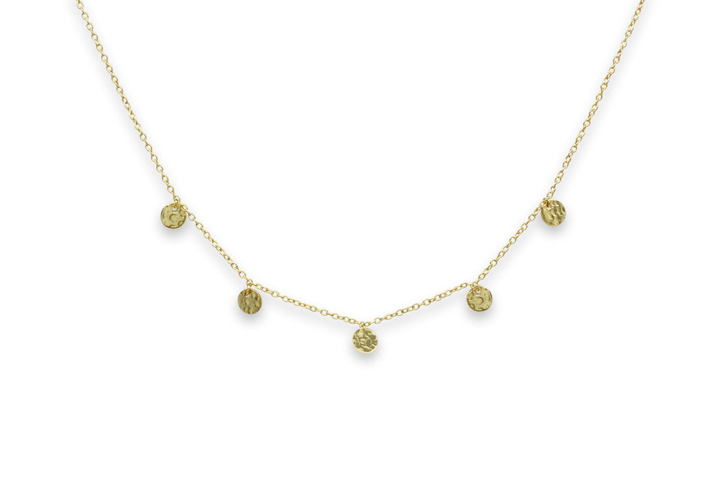 Sauterns Gold Battered Disc Necklace