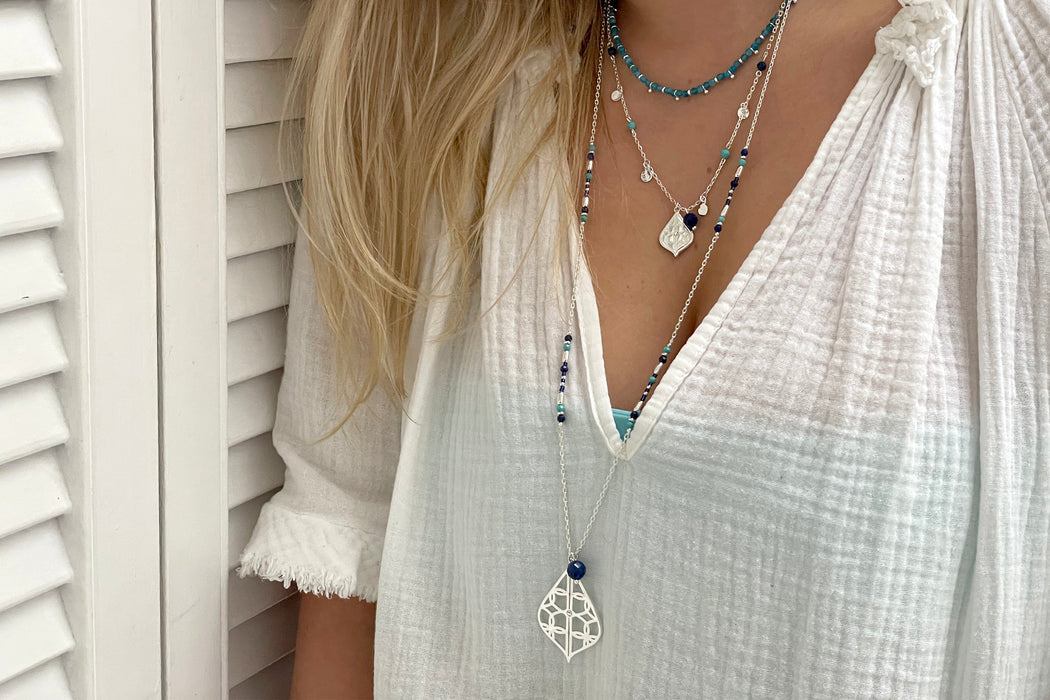 Salus Apatite Gemstone Silver Necklace