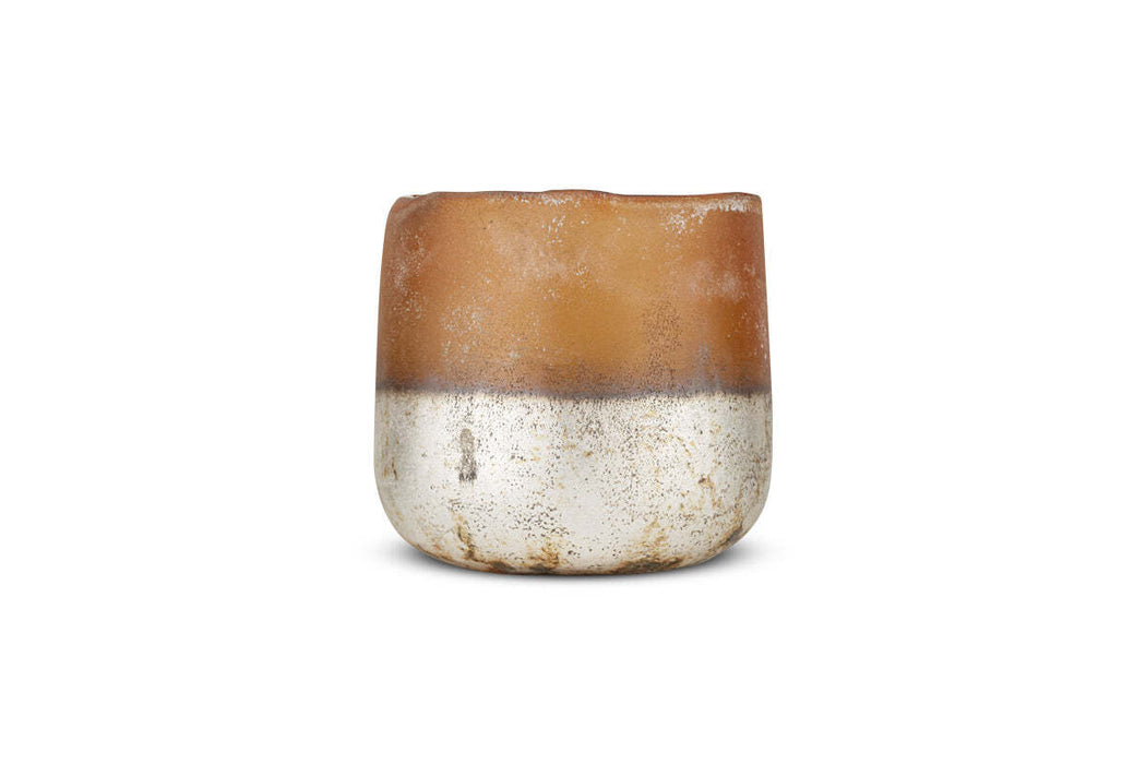 Ngolo Tealight Holder Antiqued Amber