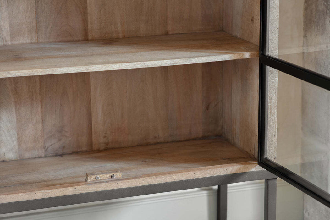Nirvi Wood Iron Cabinet Black