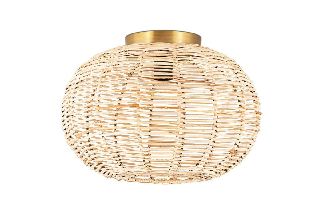 Noko Rattan Flush Ceiling Light