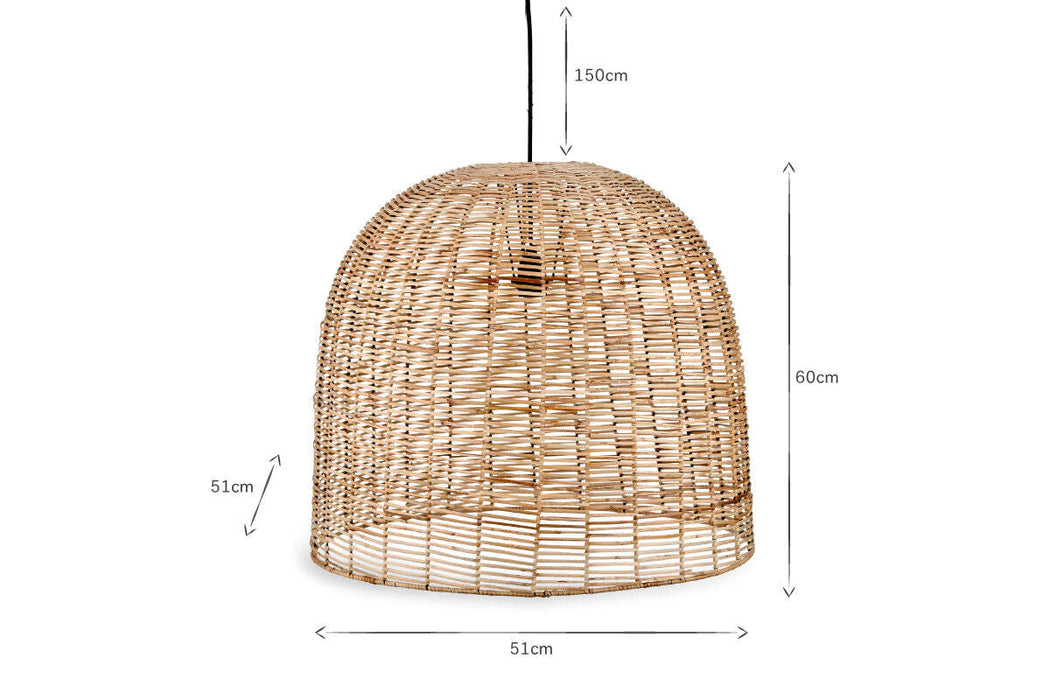 Noko Wicker Dome Pendant Large