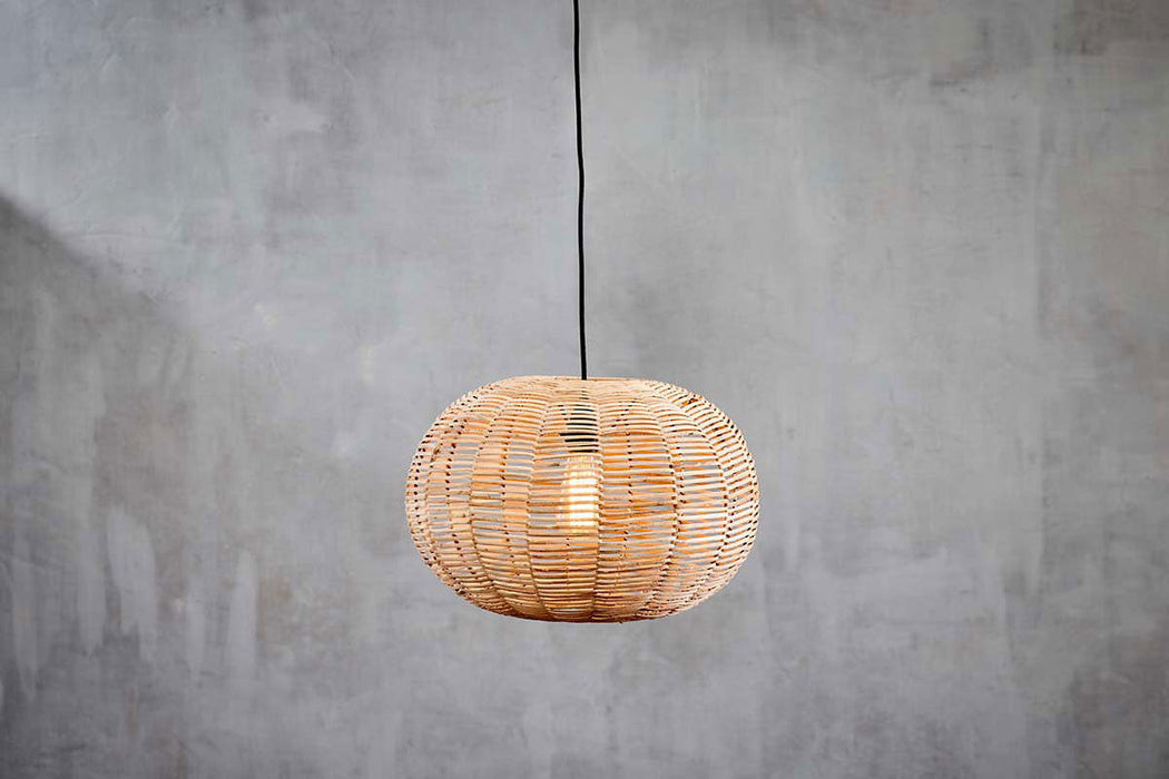 Noko Wicker Round Pendant Natural Large