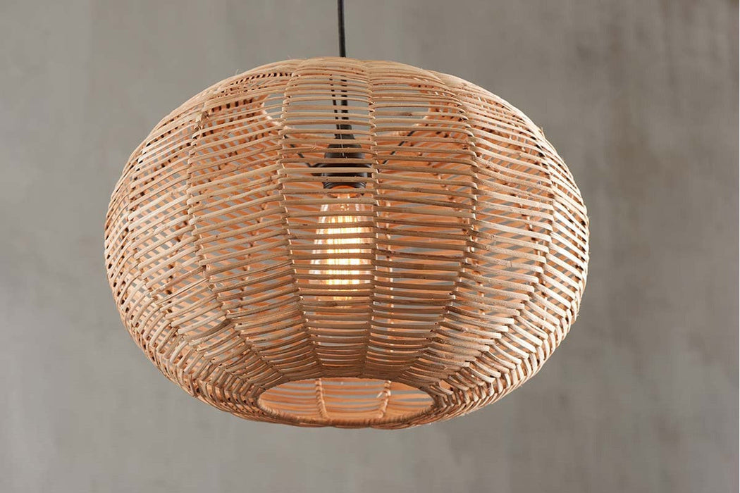 Noko Wicker Round Pendant Natural Small