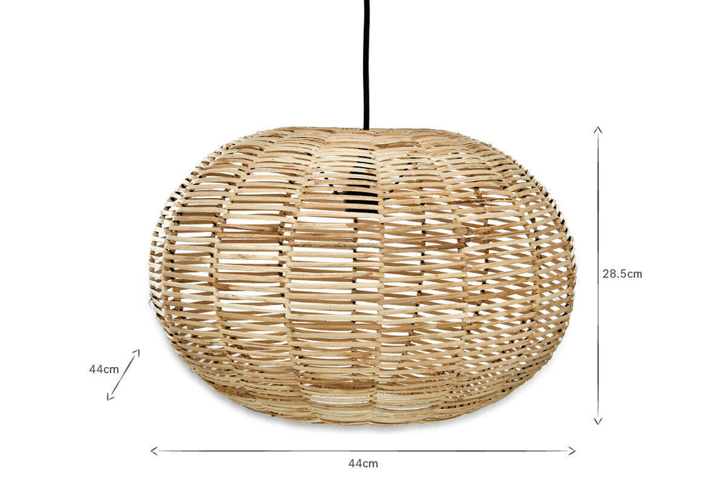 Noko Wicker Round Pendant Natural Small