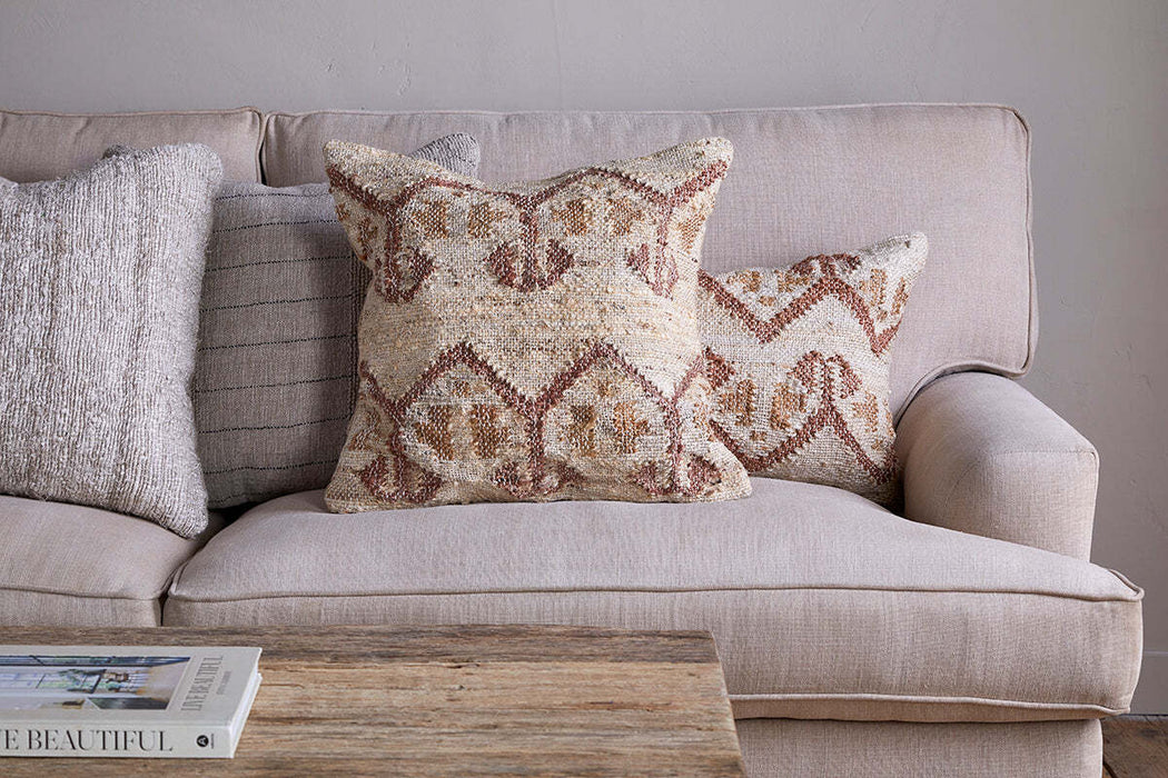 Nuvali Cotton Jute Cushion Cover Rust
