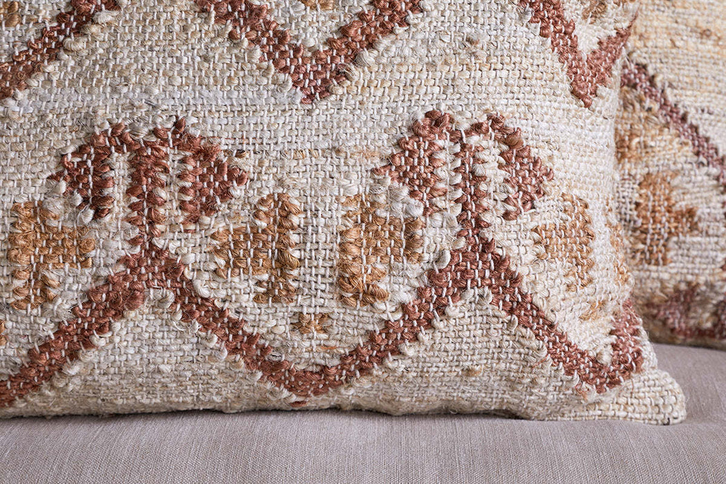 Nuvali Cotton Jute Cushion Cover Rust