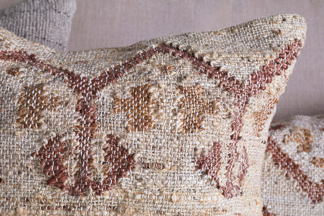 Nuvali Cotton Jute Cushion Cover Rust