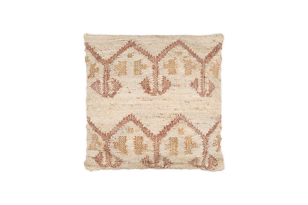 Nuvali Cotton & Jute Cushion Cover - Rust