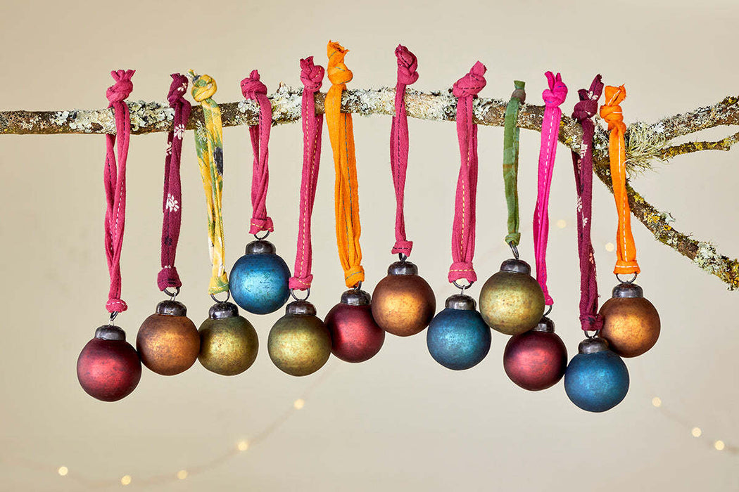 Oko Mini Baubles Mixed Matt Set Of 12