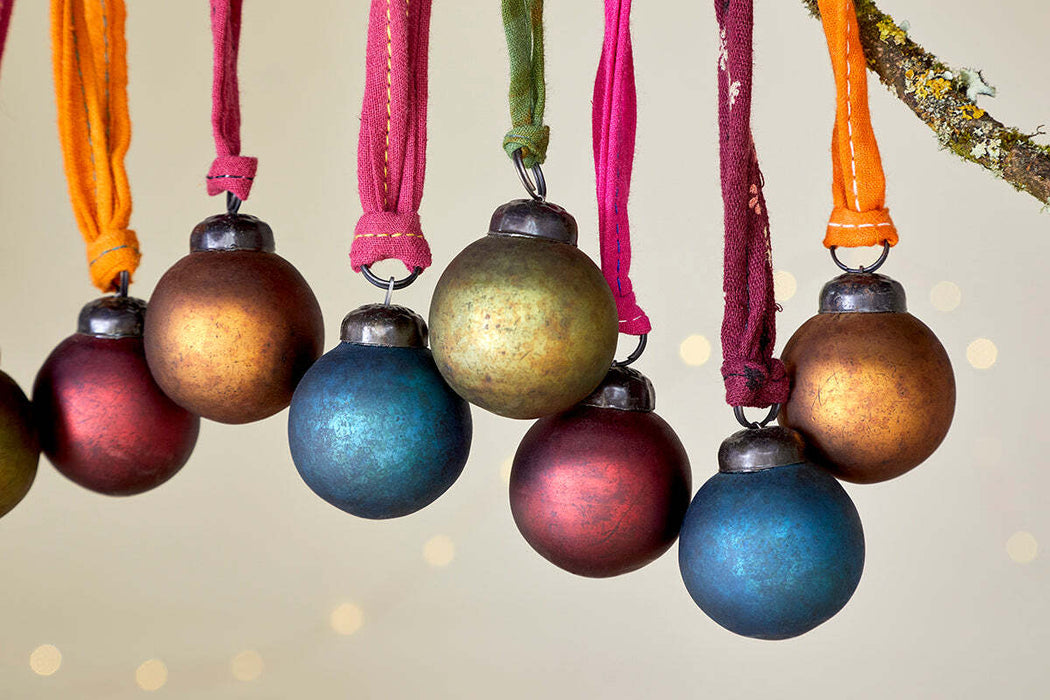 Oko Mini Baubles Mixed Matt Set Of 12