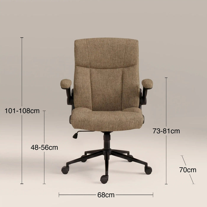 Adra Office Chair Speckled Cappuccino Boucle & Black
