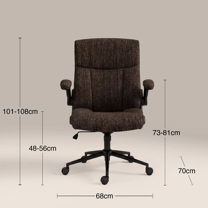 Adra Office Chair Speckled Espresso Boucle & Black