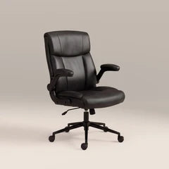Adra Office Chair | Vintage Black Faux Leather & Black