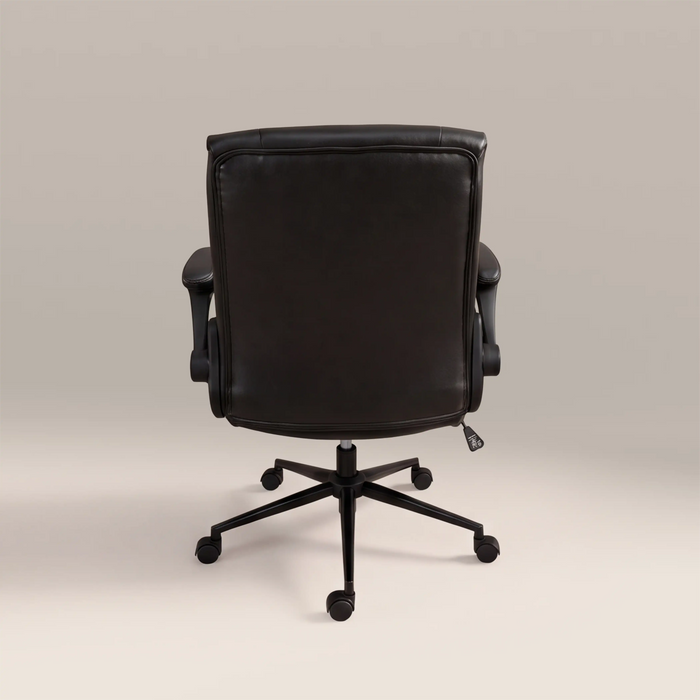 Adra Office Chair Vintage Black Faux Leather & Black