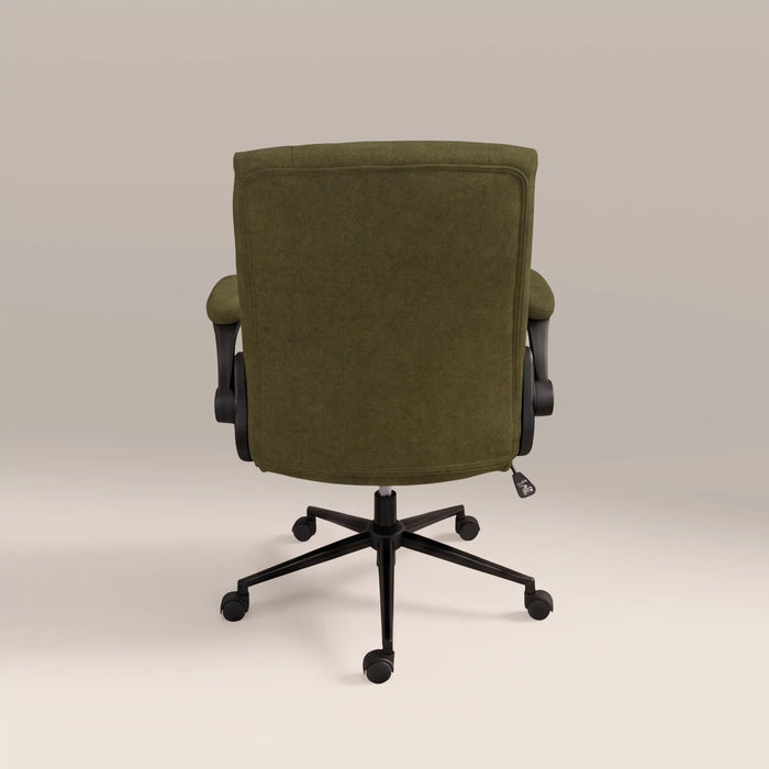 Adra Office Chair Moss Green Sustainable Mohair Velvet & Black