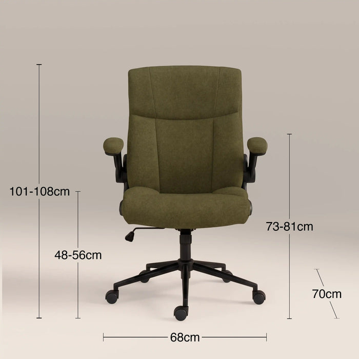 Adra Office Chair Moss Green Sustainable Mohair Velvet & Black