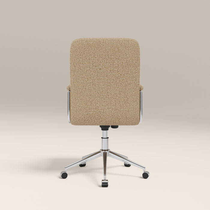 Elara Office Chair Speckled Latte Boucle & Chrome