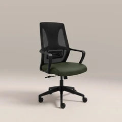 Moda Office Chair | Vintage Green Faux Leather & Black