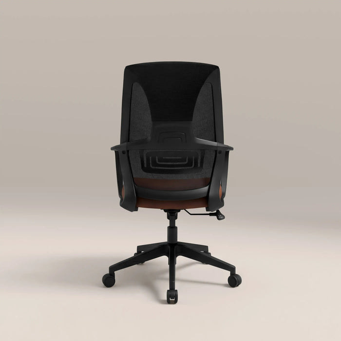 Moda Office Chair Vintage Tan Faux Leather & Black