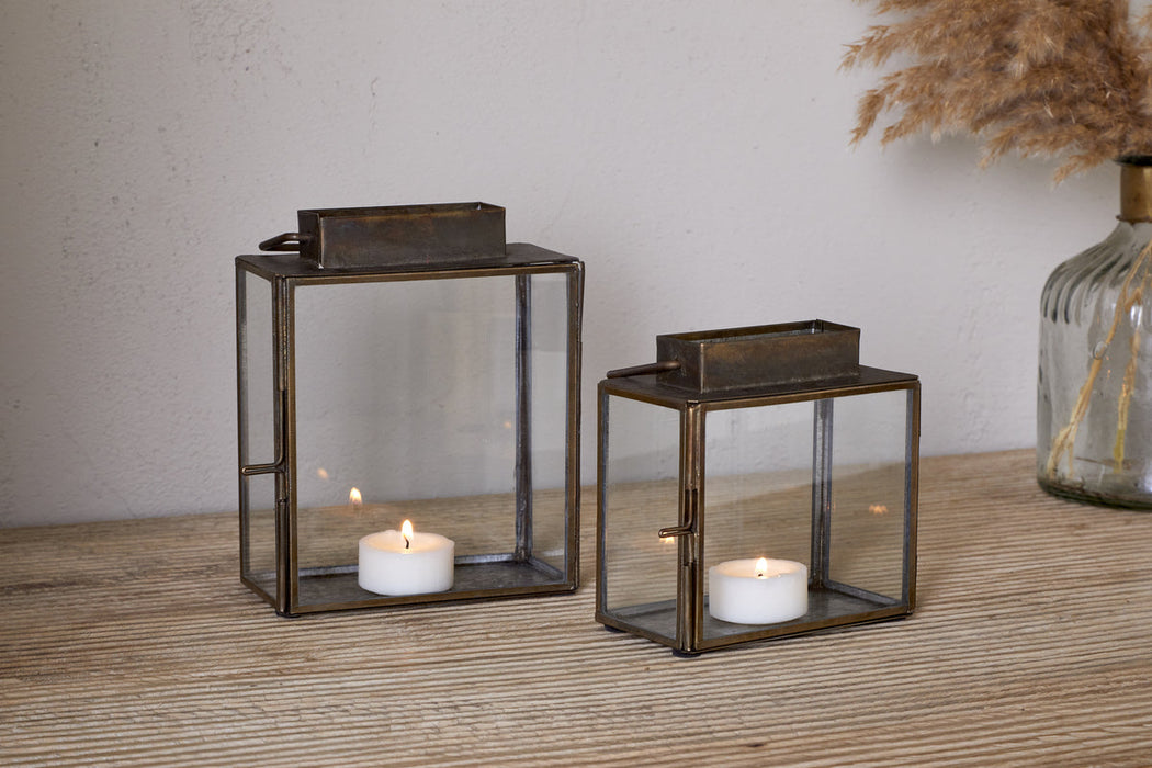 Obi Mini Table Lantern Antique Brass