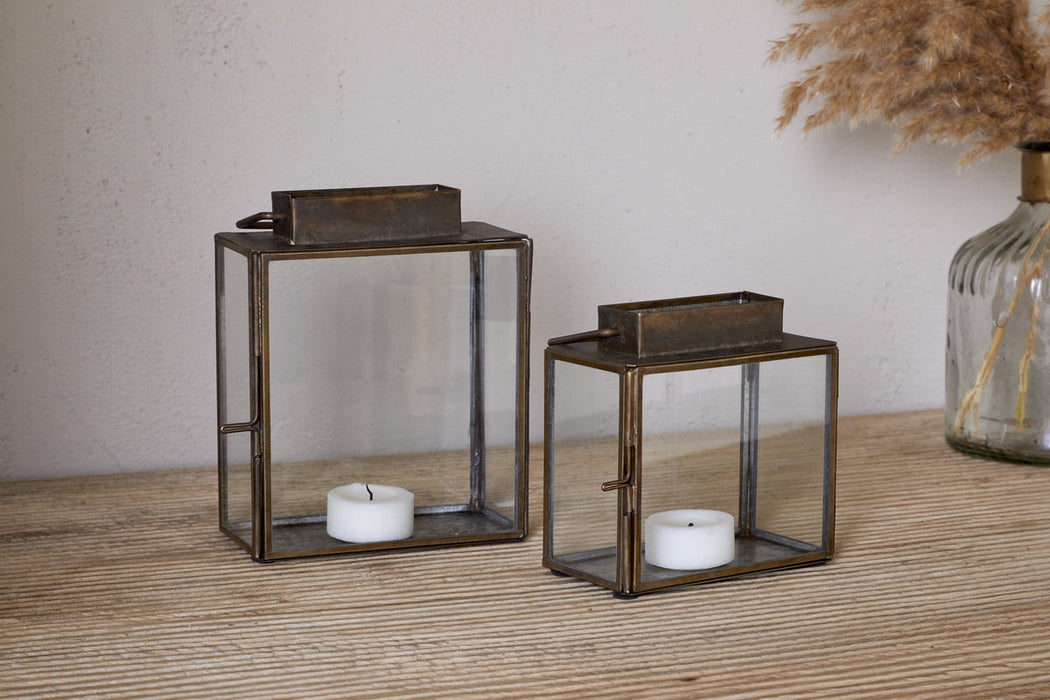 Obi Mini Table Lantern Antique Brass