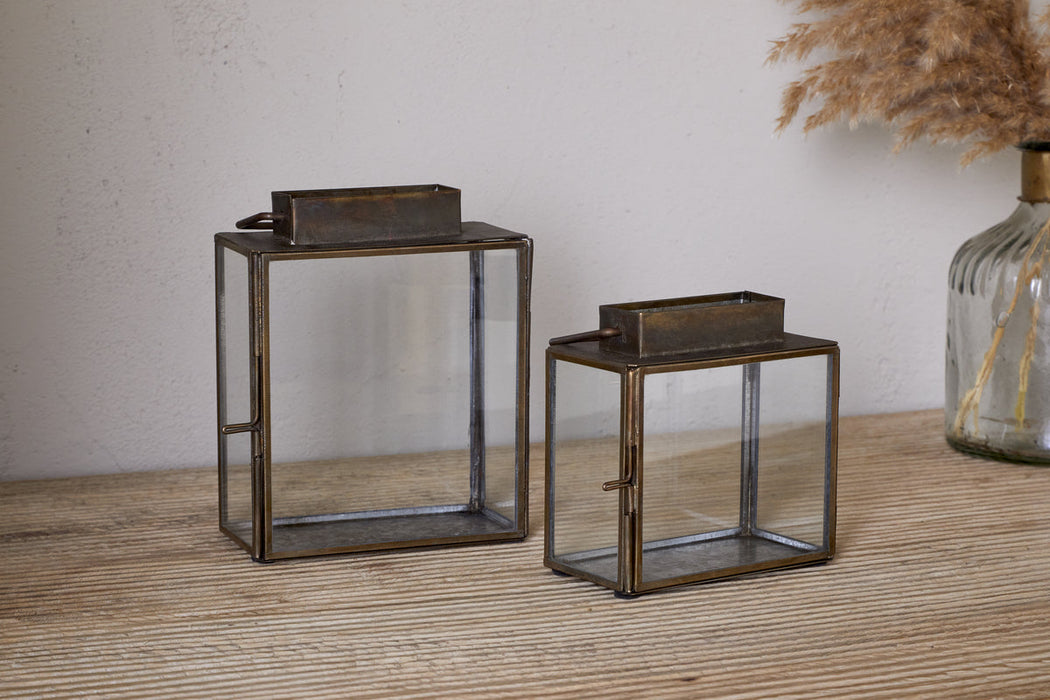 Obi Mini Table Lantern Antique Brass